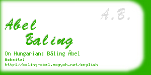 abel baling business card
